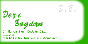 dezi bogdan business card