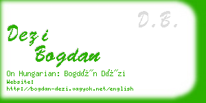 dezi bogdan business card